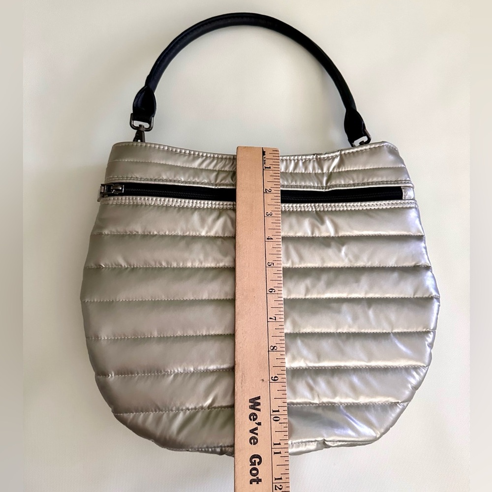 Think Royln “U” Messenger Silver bag with black crossbody strap - Picture 5 of 8